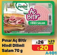 PINAR AÇ BİTİR HİNDİ DİLİMLİ SALAM 70 G PINAR AÇ BİTİR HİNDİ DİLİMLİ SALAM 70 G